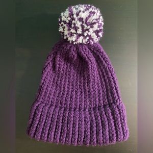 New Handmade Knit Beanie- Purple